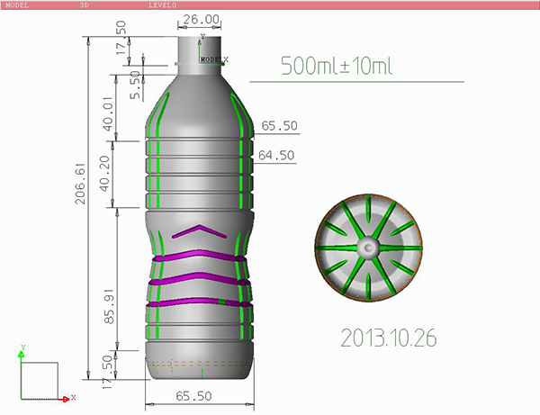 500ml bottle water bottle design